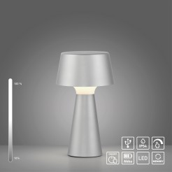19260-21 ABERA LAMPA STOŁOWA/ZEWNĘTRZNA SREBRNY
