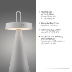 19302-40 ALWA LAMPA STOŁOWA/ZEWNĘTRZNA SZARY