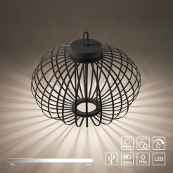 19305-18 AKUBA LAMPA STOŁOWA/ZEWNĘTRZNA BEZPRZEWODOWA CZARNY