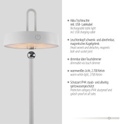 19310-16 AMAG LAMPA STOŁOWA/ZEWNĘTRZNA BEZPRZEWODOWA BIAŁY