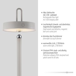19311-40 AMAG LAMPA PODŁOGOWA/ZEWNĘTRZNA BEZPRZEWODOWA SZARY