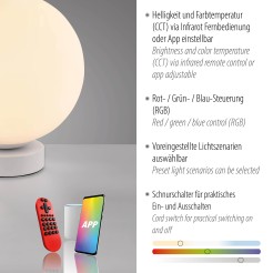 22071-16 LOLASMART-BOLO LAMPA STOŁOWA BIAŁY
