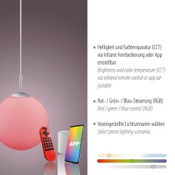 22073-55 LOLASMART-BOLO LAMPA WISZĄCA SREBRNY