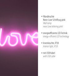 85021-87 NEON-LOVE KINKIET RÓŻOWY