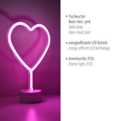 85028-87 NEON-HERZ LAMPA STOŁOWA RÓŻOWY