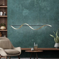 2385-13 Q-SWING LAMPA WISZĄCA MATOWY MOSIĄDZ/ANTRACYT