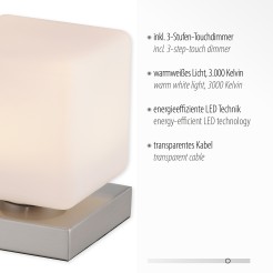 4036-55 DADOA LAMPA STOŁOWA SREBRNY
