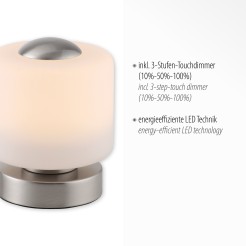 4037-55 BOTA LAMPA STOŁOWA SREBRNY