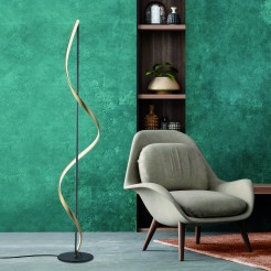 438-13 Q-SWING LAMPA PODŁOGOWA ANTRACYT/ZŁOTY