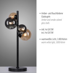 4585-18 POPSICLE LAMPA STOŁOWA SMOKY/BURSZTYN