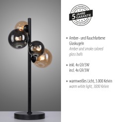 4585-18 POPSICLE LAMPA STOŁOWA SMOKY/BURSZTYN