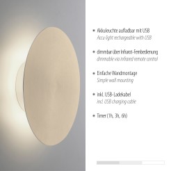 8153-60 AKKU-PUNTUA KINKIET MATOWY MOSIĄDZ