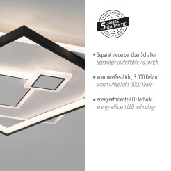 6390-16 MAILAK LAMPA SUFITOWA CZARNY/BIAŁY