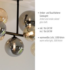 6583-18 POPSICLE LAMPA SUFITOWA SMOKY/BURSZTYN