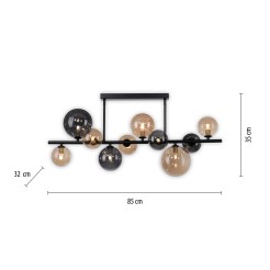 6583-18 POPSICLE LAMPA SUFITOWA SMOKY/BURSZTYN