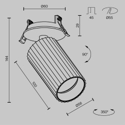 MAYTONI Lampa wbudowana Calipso 10W GU10 C110CL-01-GU10-W