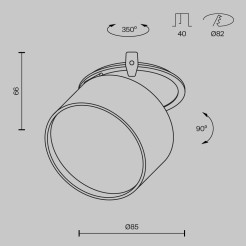 MAYTONI Lampa wbudowana Onda LED DL024-12W-DTW-BMG