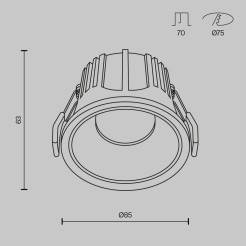 MAYTONI Lampa wbudowana Alfa LED LED 2700K 750lm DL043-01-15W2.7K-RD-WB-DE
