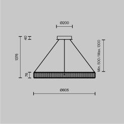 MAYTONI Lampa wisząca Krone LED 3000K 2925lm P097PL-L45BS3K