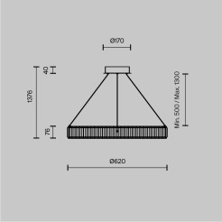 MAYTONI Lampa wisząca Krone LED 3000K 2340lm P097PL-L36BS3K1