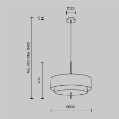 MAYTONI Lampa wisząca Bergamo 60W E27 MOD613PL-05W1