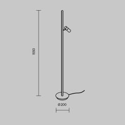MAYTONI Lampa podłogowa Thin LED 3000K 800lm MOD395FL-L28BS3K