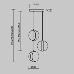 MAYTONI Lampa wisząca Misterio LED 2700K 2000lm MOD379PL-L17B2.7K
