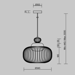 MAYTONI Lampa wisząca Levitation 40W G9 MOD376PL-01G