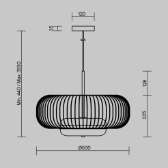 MAYTONI Lampa wisząca Levitation LED 3000K 500lm MOD376PL-L30G3K