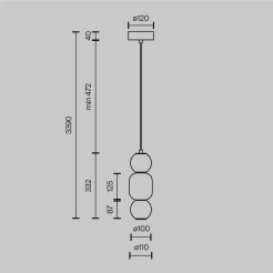 MAYTONI Lampa wisząca Drop LED 3000K 2000lm MOD273PL-L16CH3K