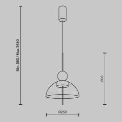 MAYTONI Lampa wisząca Bangkok LED 3000K 1300lm MOD185PL-L12CG3K1
