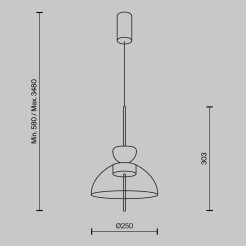 MAYTONI Lampa wisząca Bangkok LED 3000K 1300lm MOD185PL-L12CG3K2