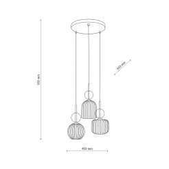 SOPHIA COGNAC LAMPA WISZACA 3XE14 11041