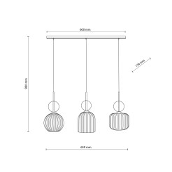SOPHIA COGNAC LAMPA WISZĄCA 3XE14 11042