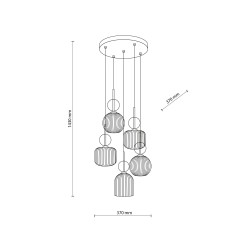 SOPHIA COGNAC LAMPA WISZACA 5XE14 11043