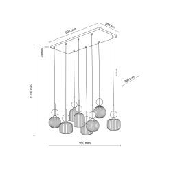 SOPHIA COGNAC LAMPA WISZĄCA 8XE14 11045