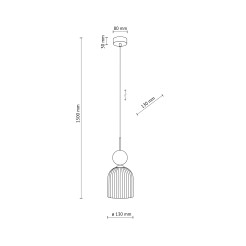 SOPHIA GREEN COGNAC LAMPA WISZĄCA 1XE14 11146