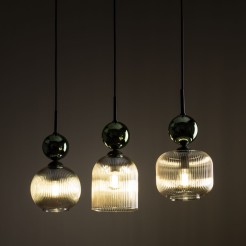 SOPHIA GREEN COGNAC LAMPA WISZĄCA 3XE14 11147