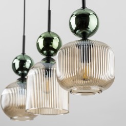 SOPHIA GREEN COGNAC LAMPA WISZĄCA 3XE14 11147