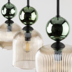 SOPHIA GREEN COGNAC LAMPA WISZĄCA 3XE14 11147