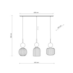 SOPHIA GREEN COGNAC LAMPA WISZĄCA 3XE14 11147