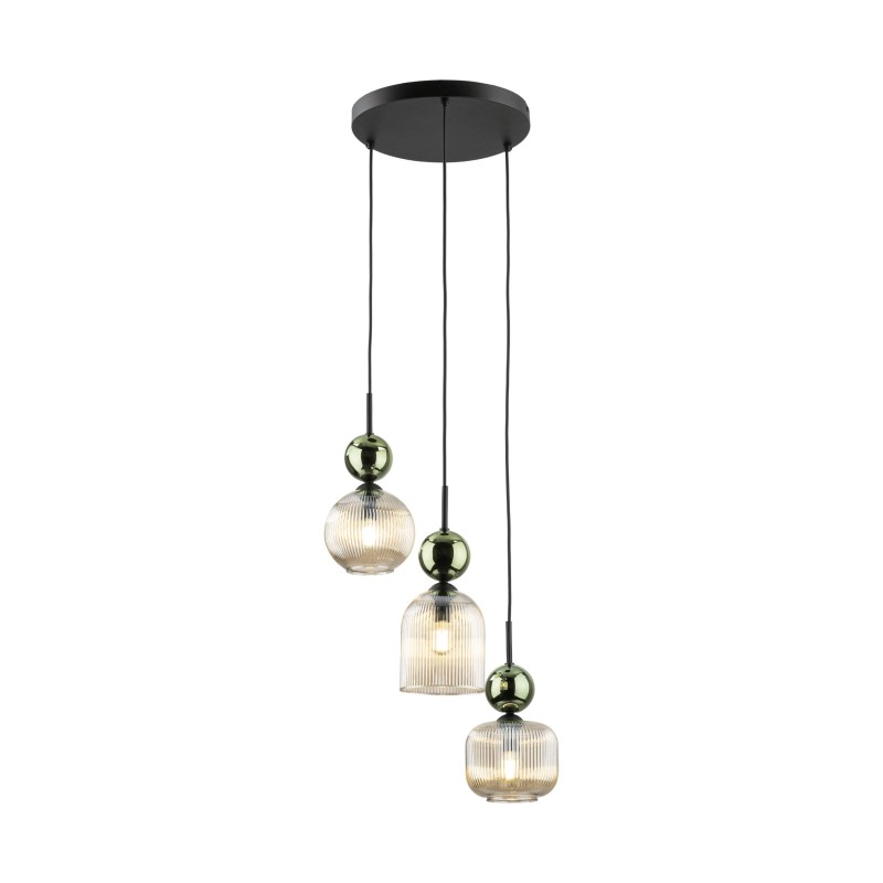 SOPHIA GREEN COGNAC LAMPA WISZĄCA 3XE14 11148