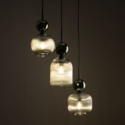 SOPHIA GREEN COGNAC LAMPA WISZĄCA 3XE14 11148