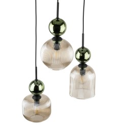 SOPHIA GREEN COGNAC LAMPA WISZĄCA 3XE14 11148