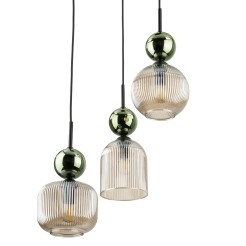 SOPHIA GREEN COGNAC LAMPA WISZĄCA 3XE14 11148