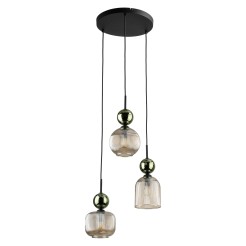 SOPHIA GREEN COGNAC LAMPA WISZĄCA 3XE14 11148