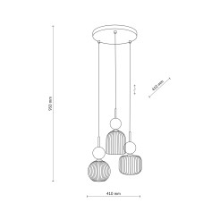 SOPHIA GREEN COGNAC LAMPA WISZĄCA 3XE14 11148
