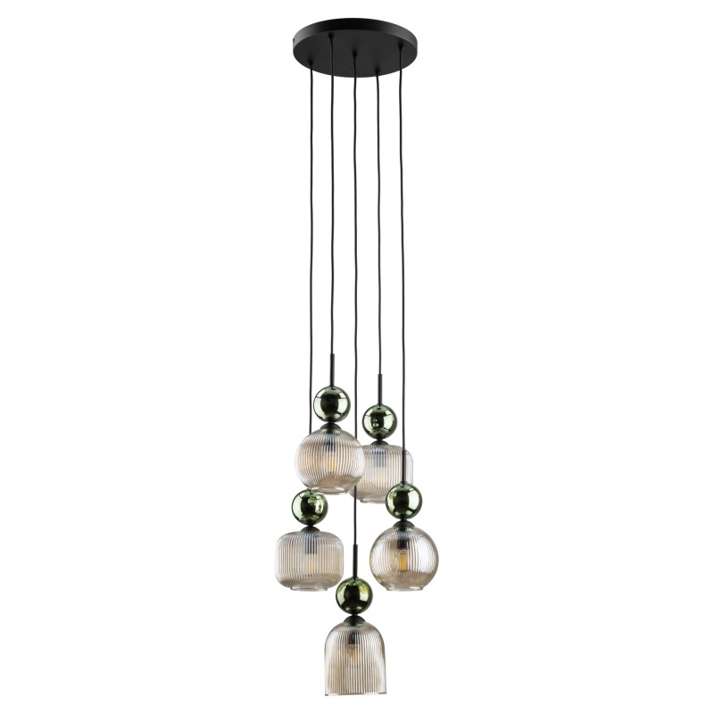 SOPHIA GREEN COGNAC LAMPA WISZĄCA 5XE14 11149