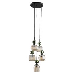 SOPHIA GREEN COGNAC LAMPA WISZĄCA 5XE14 11149