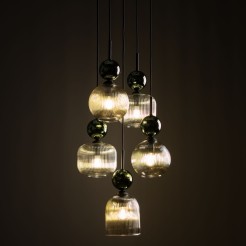 SOPHIA GREEN COGNAC LAMPA WISZĄCA 5XE14 11149